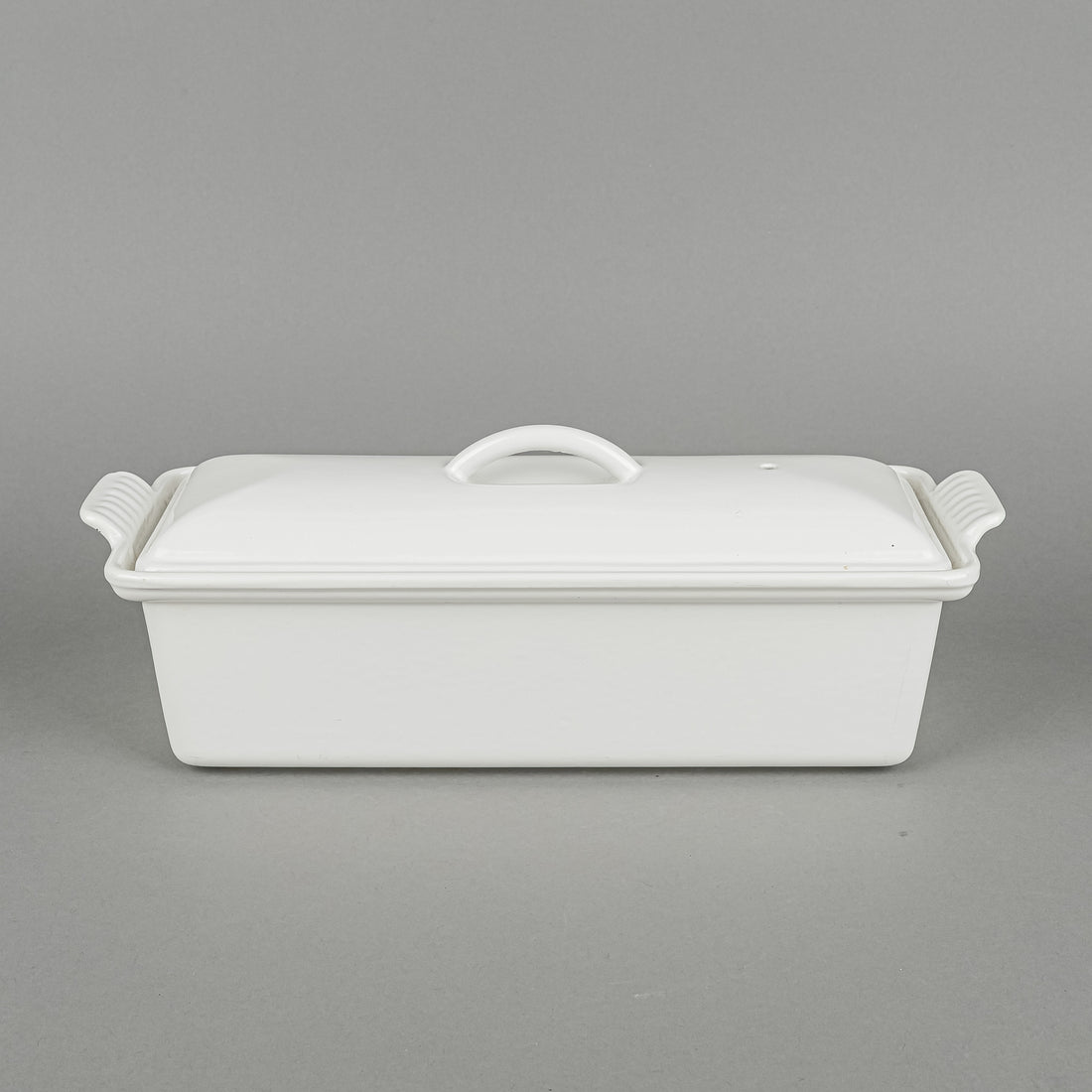Vintage LE CREUSET Enamel Cast Iron Pate Terrine With Lid 28cm White