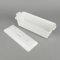 Vintage LE CREUSET Enamel Cast Iron Pate Terrine With Lid 28cm White