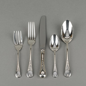 BIRKS Regency Plate Queen Mary Silverplate Luncheon Flatware 12 Place Settings