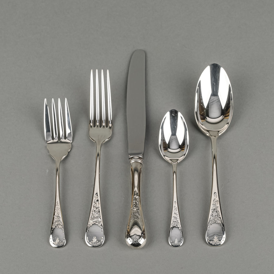 BIRKS Regency Plate Queen Mary Silverplate Luncheon Flatware 12 Place Settings