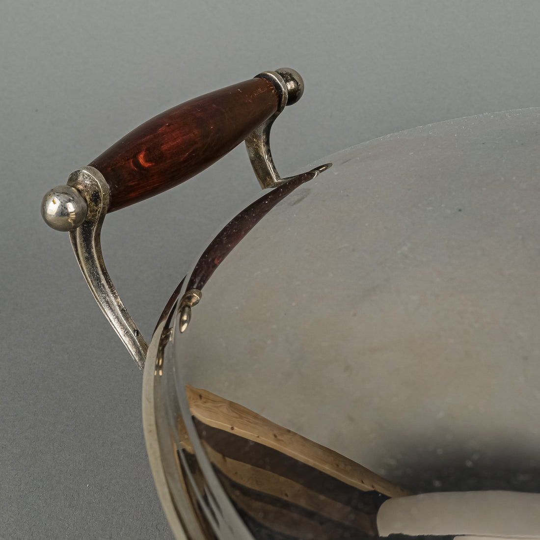 Italian Silverplate Oval Covered Casserole With Pyrex Liner