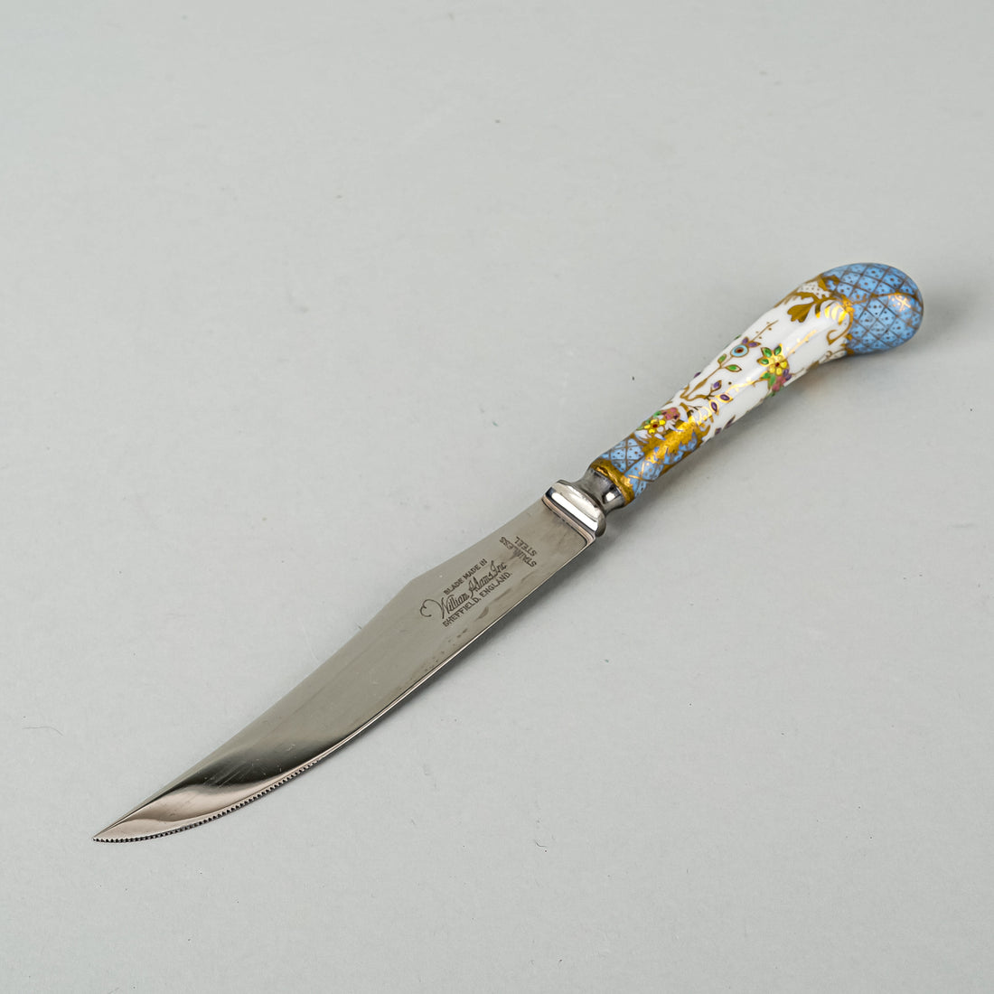 WILLIAM ADAMS Porcelain Handle Stainless Steel Knives  Set of 5