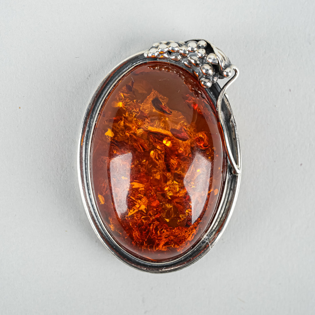 Sterling Baltic Amber Convertable Pendent Brooch