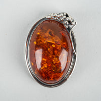 Sterling Baltic Amber Convertable Pendent Brooch