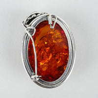 Sterling Baltic Amber Convertable Pendent Brooch