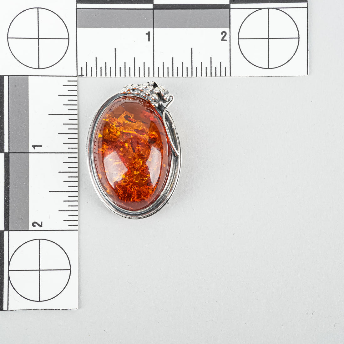 Sterling Baltic Amber Convertable Pendent Brooch