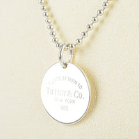 TIFFANY & CO Sterling Silver Round Tag Bead Necklace