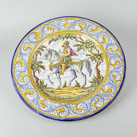DE LA CAL BARREIRA Horse Rider Hand Painted Ceramic Wall Plate