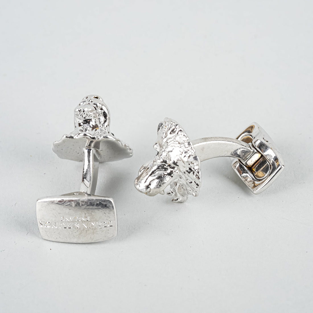 Silver Plt Lion Head Cufflinks