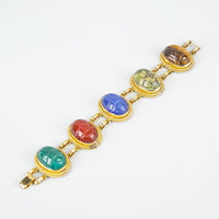 BURT CASSELL 12K Gold Filled Glass Scarab Bracelet