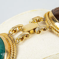 BURT CASSELL 12K Gold Filled Glass Scarab Bracelet