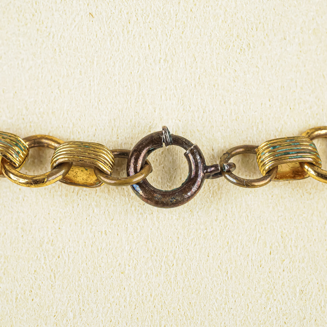 MIRIAM HASKELL Gold Tone Tubes/Leaves Double Strand Necklace