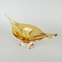CHALET Free Form Art Glass Bowl - Amber