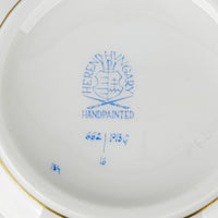 HEREND Blue Garland Covered Sugar Bowl 662 With Rose Knob