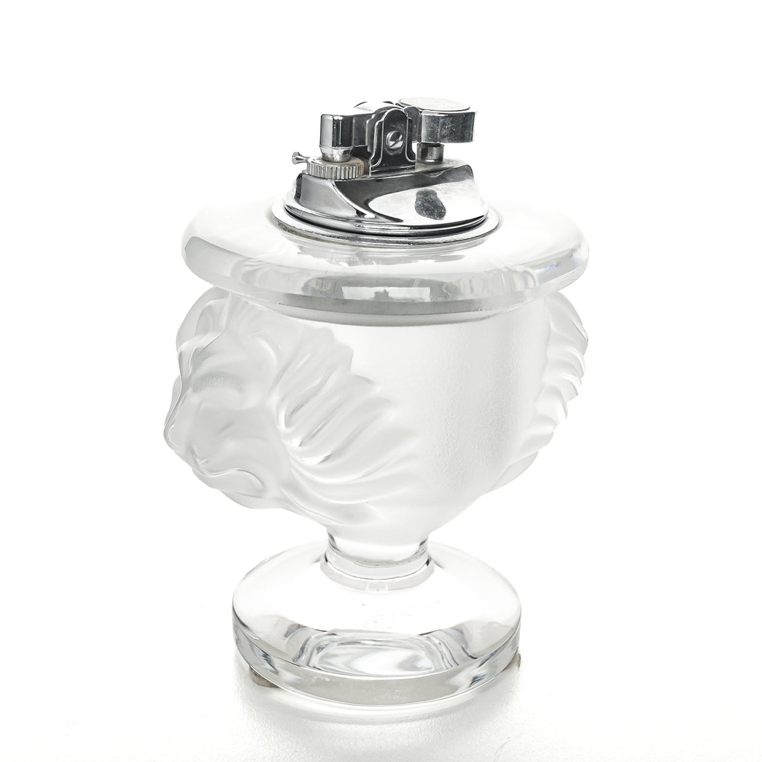 LALIQUE Tete De Lion Table Lighter
