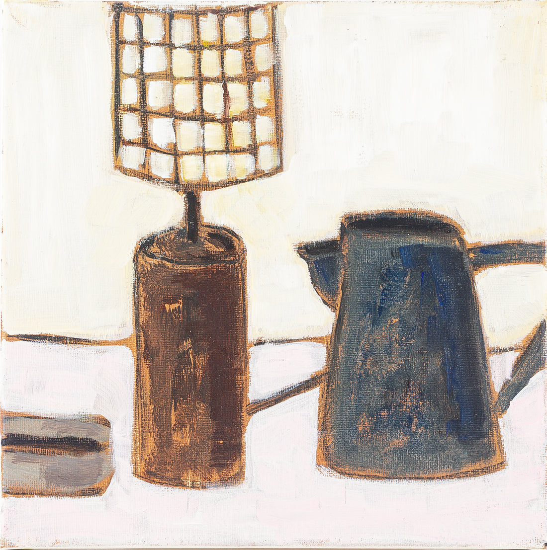 Robin Grindley (Canadian 20th C.) Still Life With Lamp & Pot