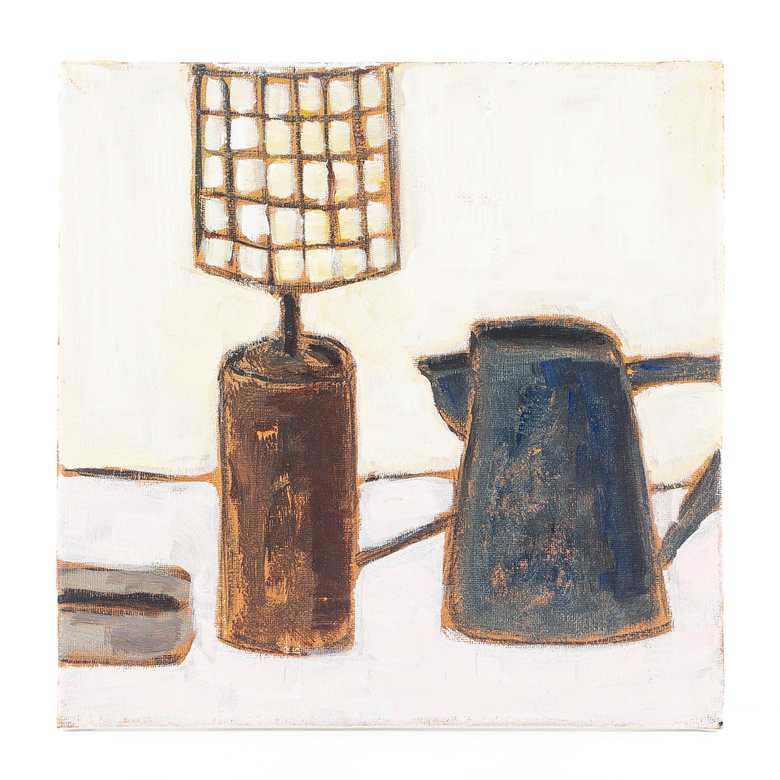Robin Grindley (Canadian 20th C.) Still Life With Lamp & Pot