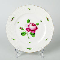 HEREND Pink Rose Bread And Butter Plates Set Of 4