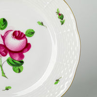 HEREND Pink Rose Bread And Butter Plates Set Of 4