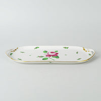 HEREND Pink Rose Sandwich Tray