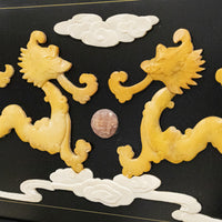 Four Panel Asian Screen With Stone Overlay