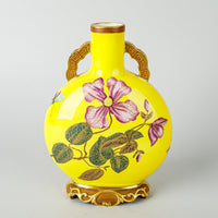 ROYAL WORCESTER Japonisme Moon Flask Vase Yellow
