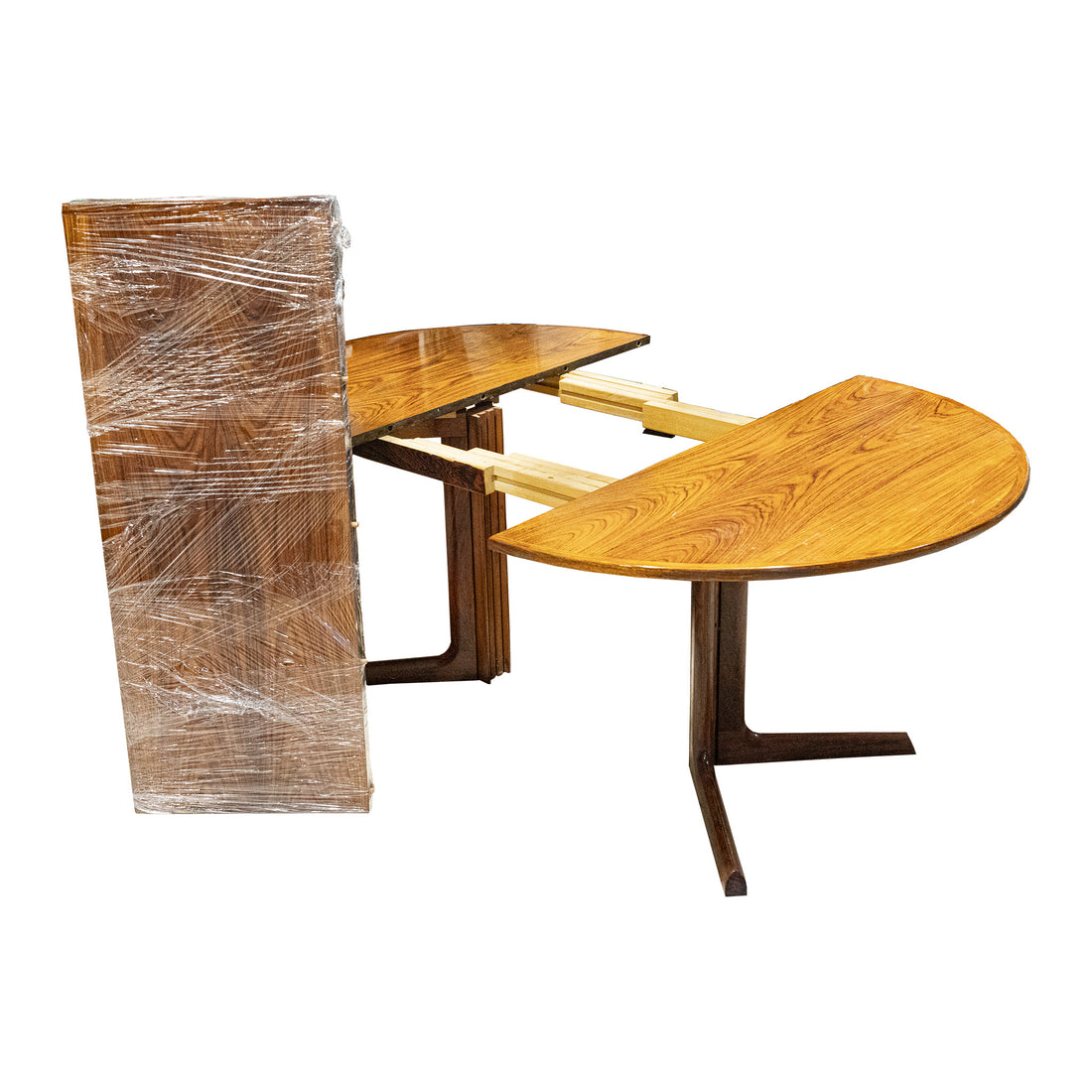 GUDME Vintage Round Rosewood Table With Two 19" Leaves