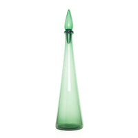 BIRKS EMPOLI Green Art Glass Cone Bottle And Stopper
