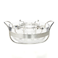 PM ITALY Crystal And Silverplate Caviar Server 4 Pieces