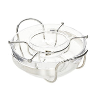 PM ITALY Crystal And Silverplate Caviar Server 4 Pieces