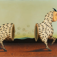 Marcelo Suaznabar (Bolivian-Canadian 1970) Untitled Surreal Bisected Creature With Bubbles
