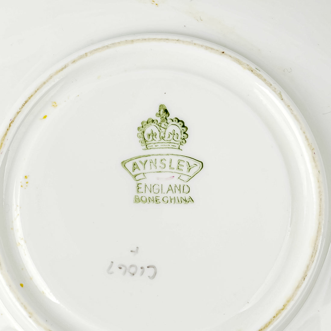 AYNSLEY Cup & Saucer C1067 Cabbage Roses With Yellow Ground