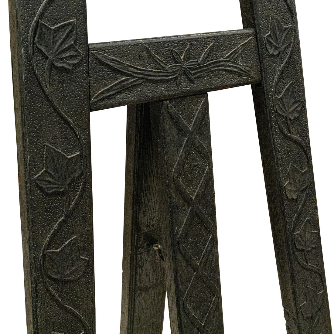 Vintage Oak Floor Easel Vine Leaf Motif