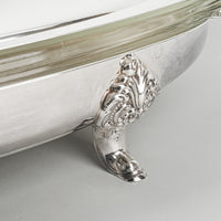 WALLACE Baroque Silverplate Oval Covered Casserole 711 With Pyrex Liner