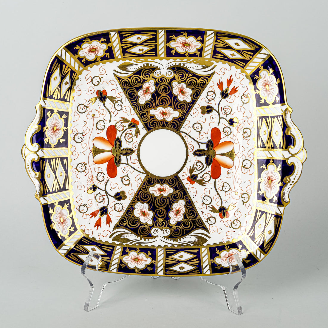 ROYAL CROWN DERBY Traditional Imari 2451 Cake Plate