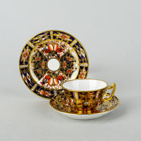 ROYAL CROWN DERBY Traditional Imari 2451 Miniature Cup & Saucer Trio