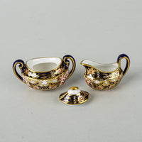 ROYAL CROWN DERBY Traditional Imari 2451 Miniature Tea And Coffee Set 10 Pieces