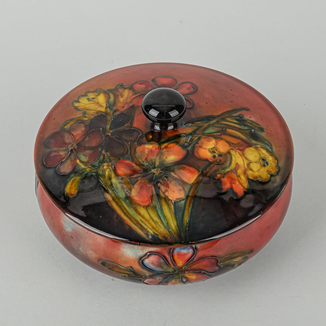 MOORCROFT Spring Flowers Flambe Ground Covered Bowl