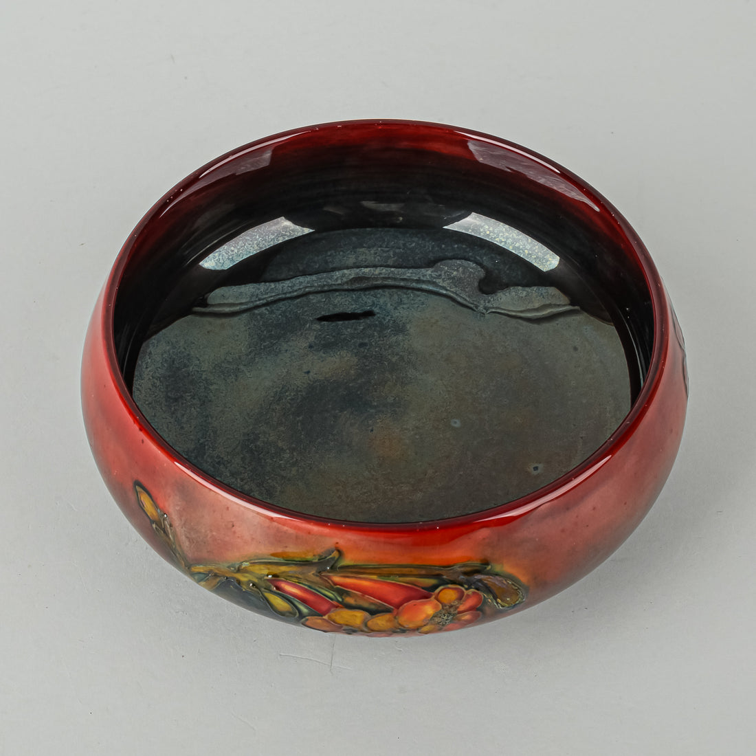MOORCROFT Spring Flowers Flambe Ground Covered Bowl