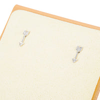 14K White Gold Diamond Arrow Studs