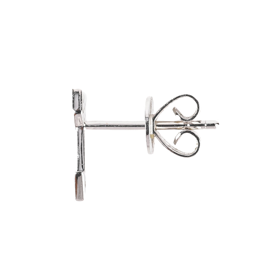 14K White Gold Diamond Arrow Studs