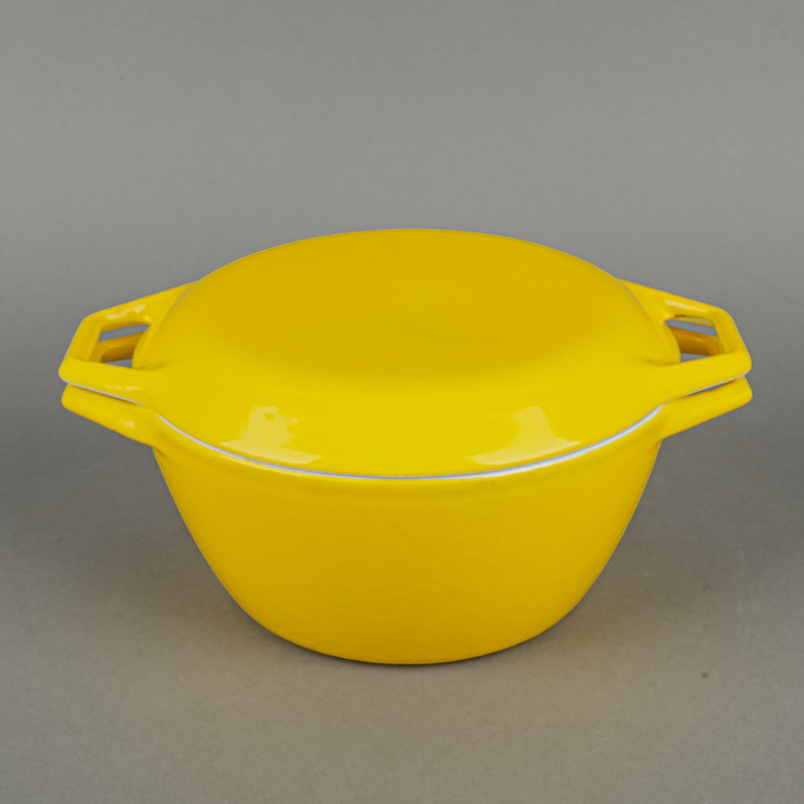 COPCO Michael Lax D2 Enamel Cast Iron Covered Casserole - Yellow