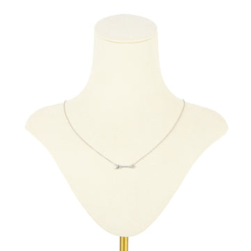 14K White Gold Diamond  Arrow Pendant Necklace