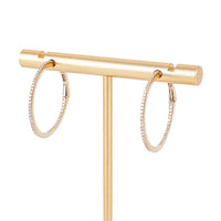 14K Rose Gold Diamond Hoop Earrings