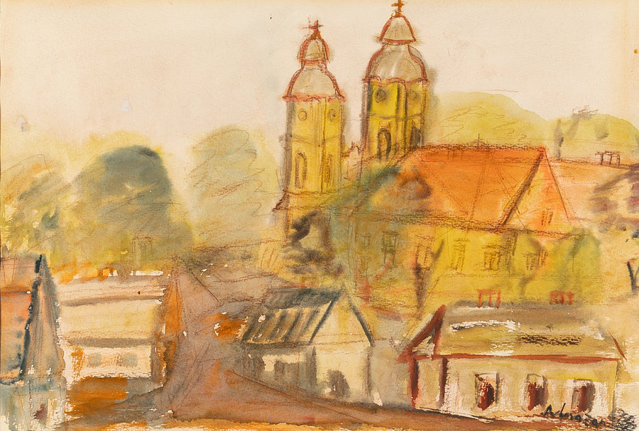 Attributed to Antonio Maria Almazan (Spanish 1932-2019) City Scene