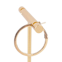 14K Rose Gold Diamond Hoop Earrings