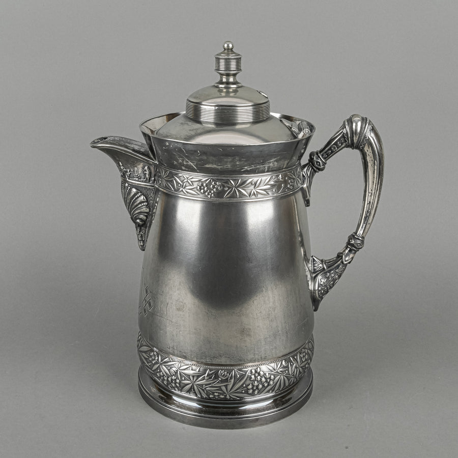 SIMPSON, HALL MILLER & CO Quadrulpe Plate Silverplate Water Jug