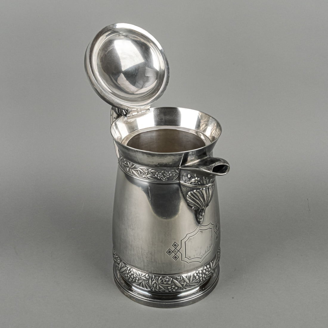 SIMPSON, HALL MILLER & CO Quadrulpe Plate Silverplate Water Jug