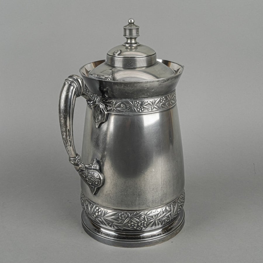 SIMPSON, HALL MILLER & CO Quadrulpe Plate Silverplate Water Jug