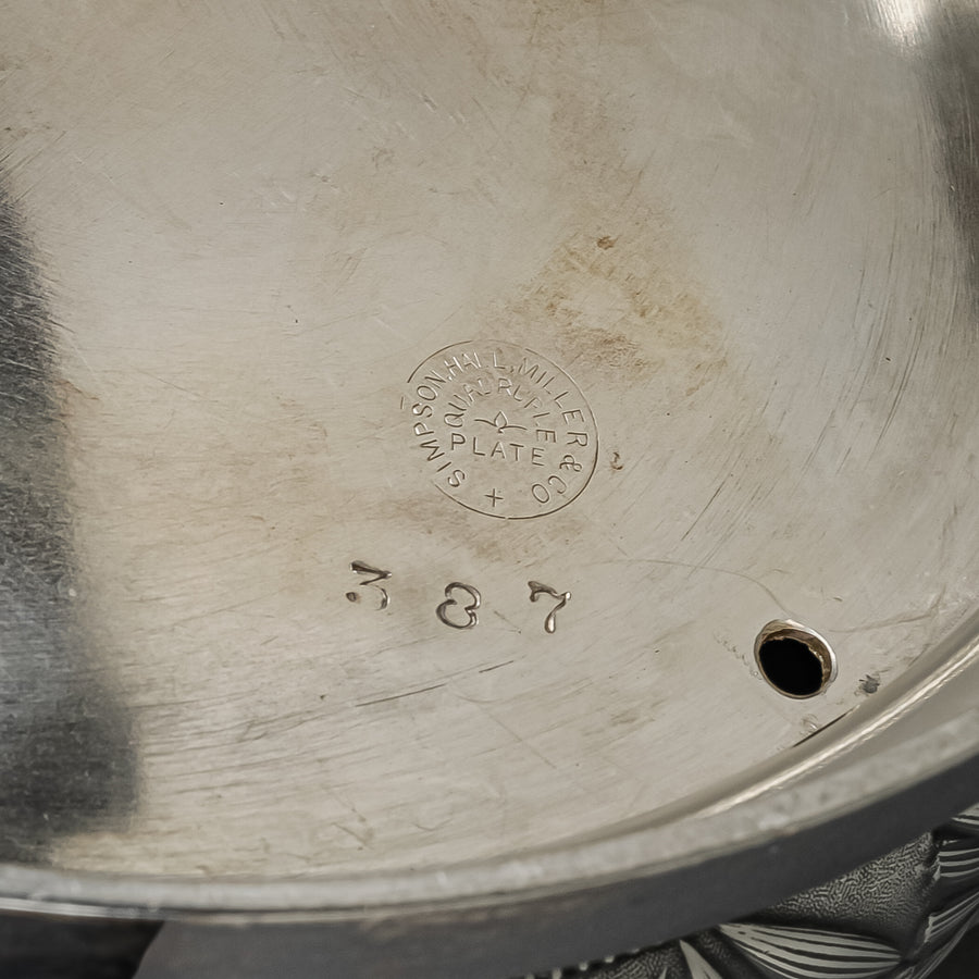 SIMPSON, HALL MILLER & CO Quadrulpe Plate Silverplate Water Jug